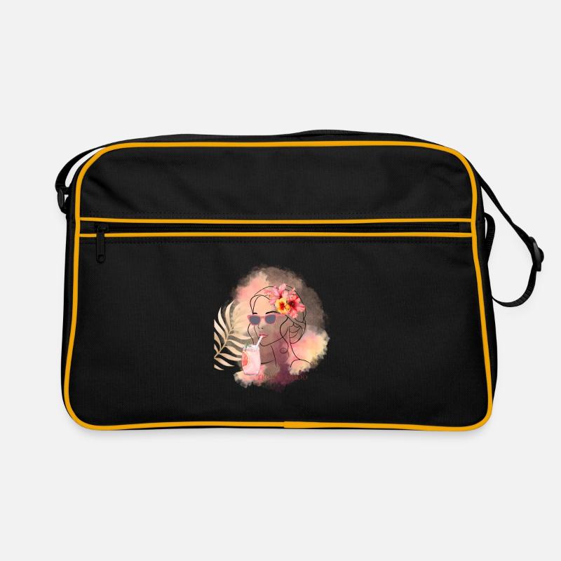 Tropic Mood Summer Design - Retro Tasche - Schwarz/Gold
