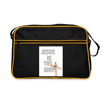 Graphique de Jésus est la Croix - Sac Retro - noir/or - Devant