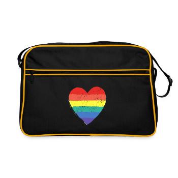Arc-en-ciel Fierté du Cœur - Sac Retro - noir/or - Devant