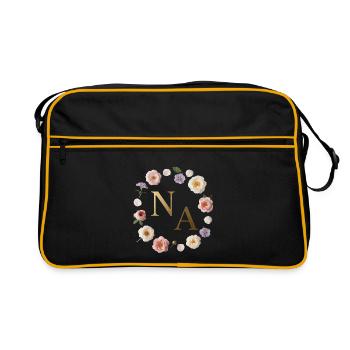 Couronne de fleurs dorées de l’Amérique du Nord - Sac Retro - noir/or - Devant