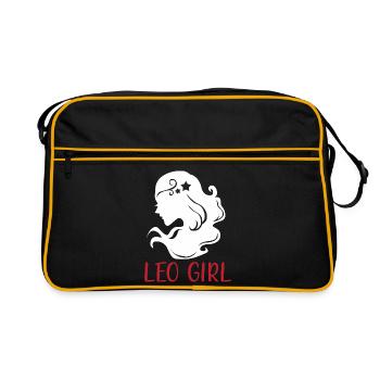 Signe du zodiaque Lion - Sac Retro - noir/or - Devant