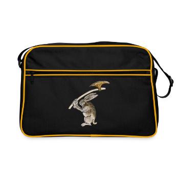 Killer Rabbit - Retro Tasche - Schwarz/Gold - Vorne