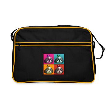 Photo Shih Tzu Style Pop Art - Retro Bag - black/gold - Front