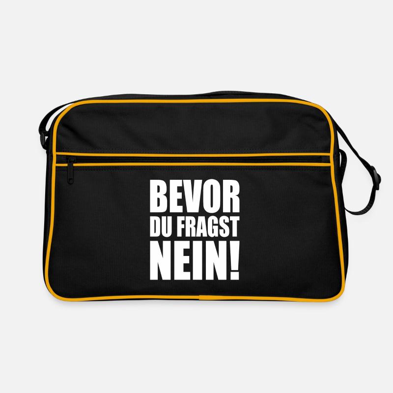 Bevor du fragst nein Retro Tasche