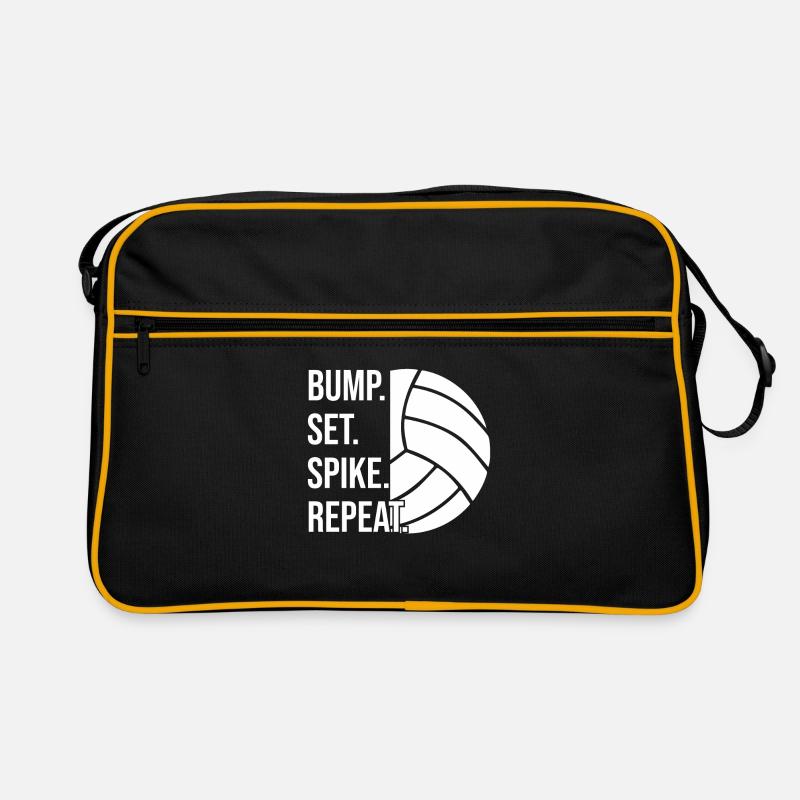 Bump Set Spike Repeat Volley-ball - Sac Retro - noir/or