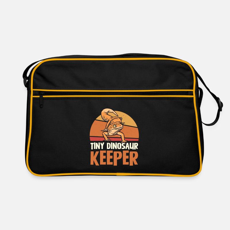 Tiny Dinosaur Keeper Retro Style - Retro Tasche - Schwarz/Gold
