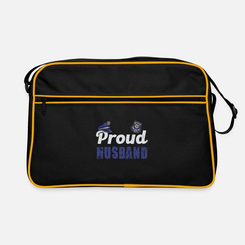 Stolzer Ehemann Polizei Partner Retro Tasche