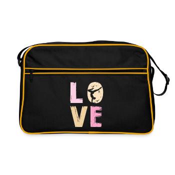 Danse Amour Silhouette Motif Sportif - Sac Retro - noir/or - Devant