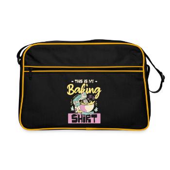 This Is My Baking Shirt Kreativ Bäcker - Retro Tasche - Schwarz/Gold - Vorne