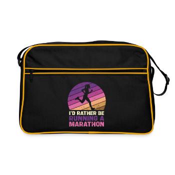 Prefer to Run a Marathon Silhouette - Retro Bag - black/gold - Front
