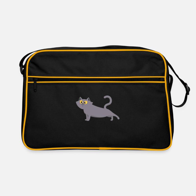 Chat gris qui s'étend Sac Retro