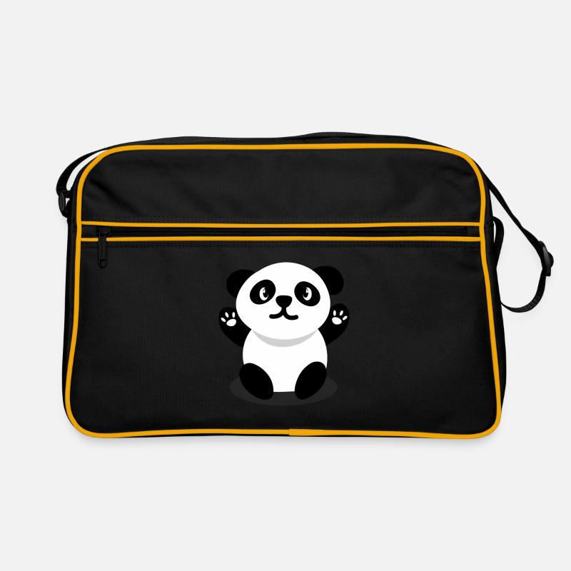 Dessin animé panda heureux Sac Retro