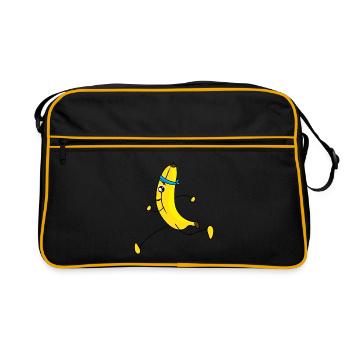 Dessin animé de banane en cours d'exécution - Sac Retro - noir/or - Devant