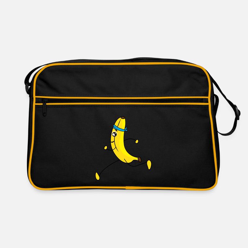 Dessin animé de banane en cours d'exécution Sac Retro