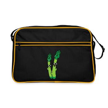 Happy celery cartoon - Retro Bag - black/gold - Front