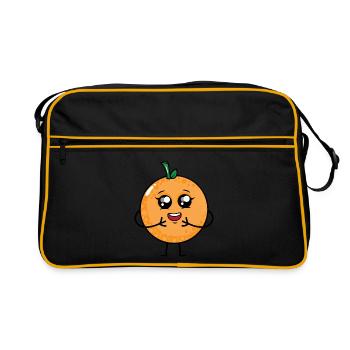 Dessin animé mignon fruits orange - Sac Retro - noir/or - Devant