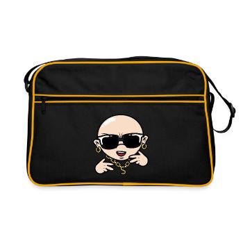 Bientôt un gars hip hop - Sac Retro - noir/or - Devant
