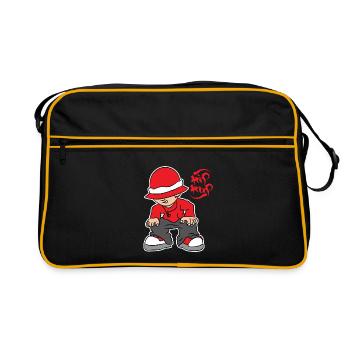 Garçon de hip hop - Sac Retro - noir/or - Devant