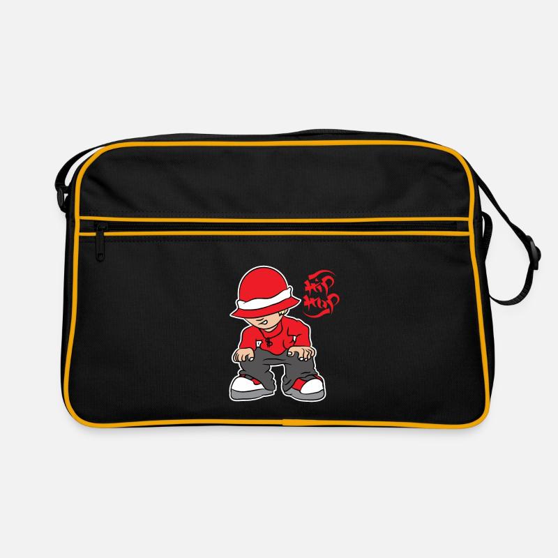 Garçon de hip hop - Sac Retro - noir/or