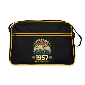 Vintage December 1957 65 years anniversary - Retro Bag - black/gold - Front