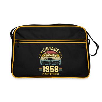 Vintage February 1958 65 years anniversary - Retro Bag - black/gold - Front