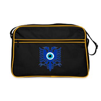 Drapeau de l’Albanie Nazar Amulette - Sac Retro - noir/or - Devant