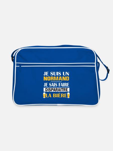 Maillot normand normandie bière humoristique apéro - Sac Retro - bleu/blanc - Devant