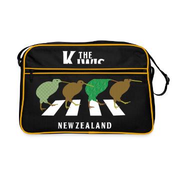 "The Kiwis" - Retro Bag - black/gold - Front