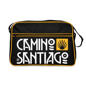 Camino de Santiago | Jakobsweg | Art Deco Typo - Retro Tasche - Schwarz/Gold - Vorne