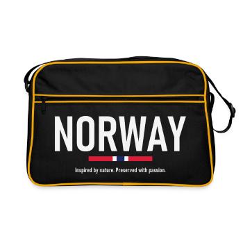 Norvège - Norvège - Norvège - Drapeau - Scandinavie - Sac Retro - noir/or - Devant
