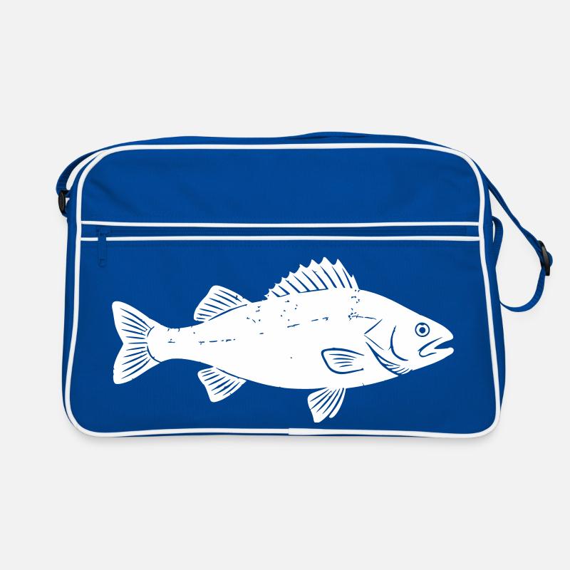 Barsch Flussbarsch Perch Angler Vektor Retro Tasche