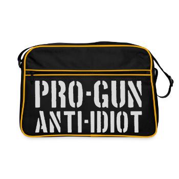 Pro-guns, anti-idiot - Retro Bag - black/gold - Front