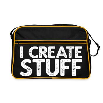 I Create Stuff - Retro Bag - black/gold - Front