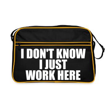 Je ne sais pas, je travaille juste ici. (Travail - Sac Retro - noir/or - Devant