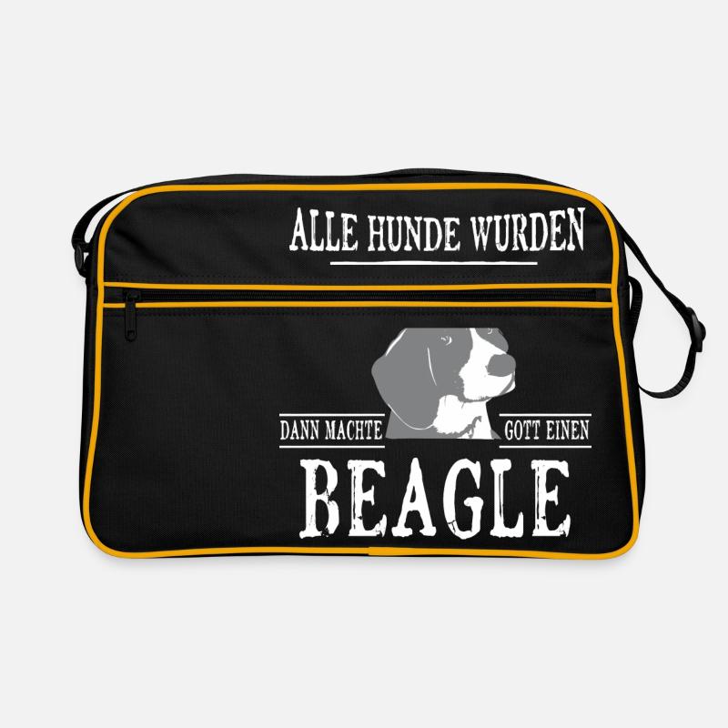 Alle Hunde Beagle - Retro Tasche - Schwarz/Gold