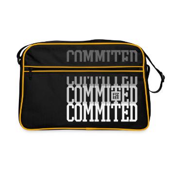 Commited to the WORK, be there you promissed !! - Retro Bag - black/gold - Front