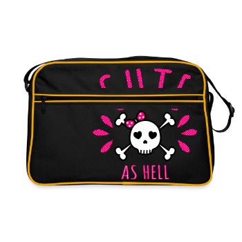 Cute as hell cute skull cute as hell - Retro Bag - black/gold - Front