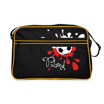 Football Pologne Couleur splash Coupe du monde WC Coupe du monde - Sac Retro - noir/or - Devant