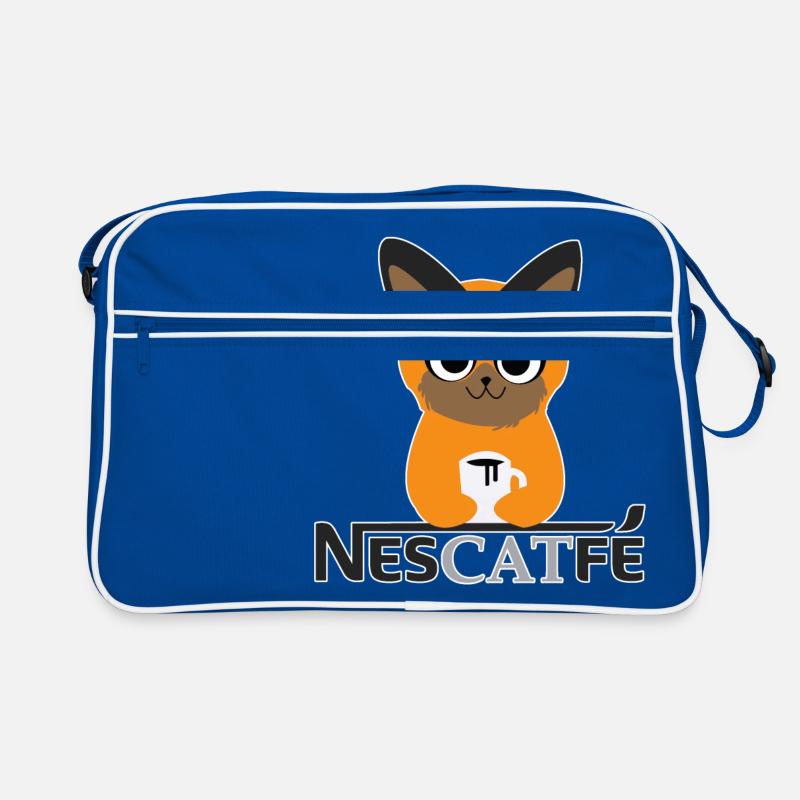Katze Kaffe Nescatfe Geschenkidee Retro Tasche