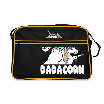 Unicorn Magic Dad Grandfather Relative Dadacorn - Sac Retro - noir/or - Devant