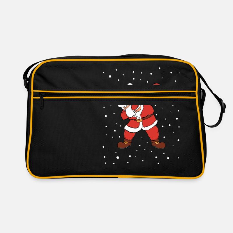 Tamponner la conception de Noël du père Noël Sac Retro
