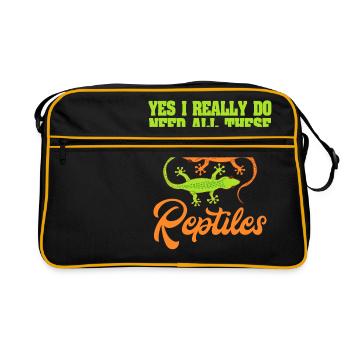 Mignon lézard vert animal lézard reptile "oui - Sac Retro - noir/or - Devant