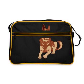 Cute Adorable Dog For Certified Dog Lover T-shirt - Retro Bag - black/gold - Front