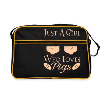 Coeur rose cochon fermier Oink ferme grange Oink - Sac Retro - noir/or - Devant