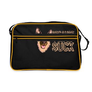 Because People Suck Cute Adorable Dog For - Retro Bag - black/gold - Front
