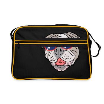 Sunglasses Cute Adorable Dog For Certified Dog - Retro Bag - black/gold - Front