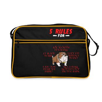 5 règles pour le propriétaire du Bulldog anglais - Sac Retro - noir/or - Devant