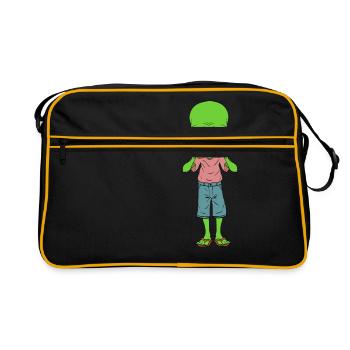Alien Taco T-shirt Design Aliens UFO Object - Sac Retro - noir/or - Devant