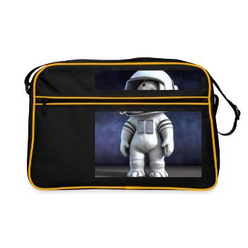 Astronaut Elephant : un design unique - Sac Retro - noir/or - Devant