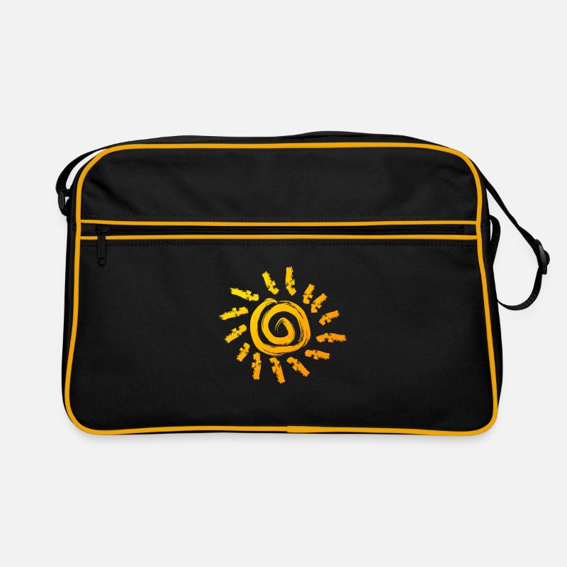 Sonne - Retro Tasche - Schwarz/Gold